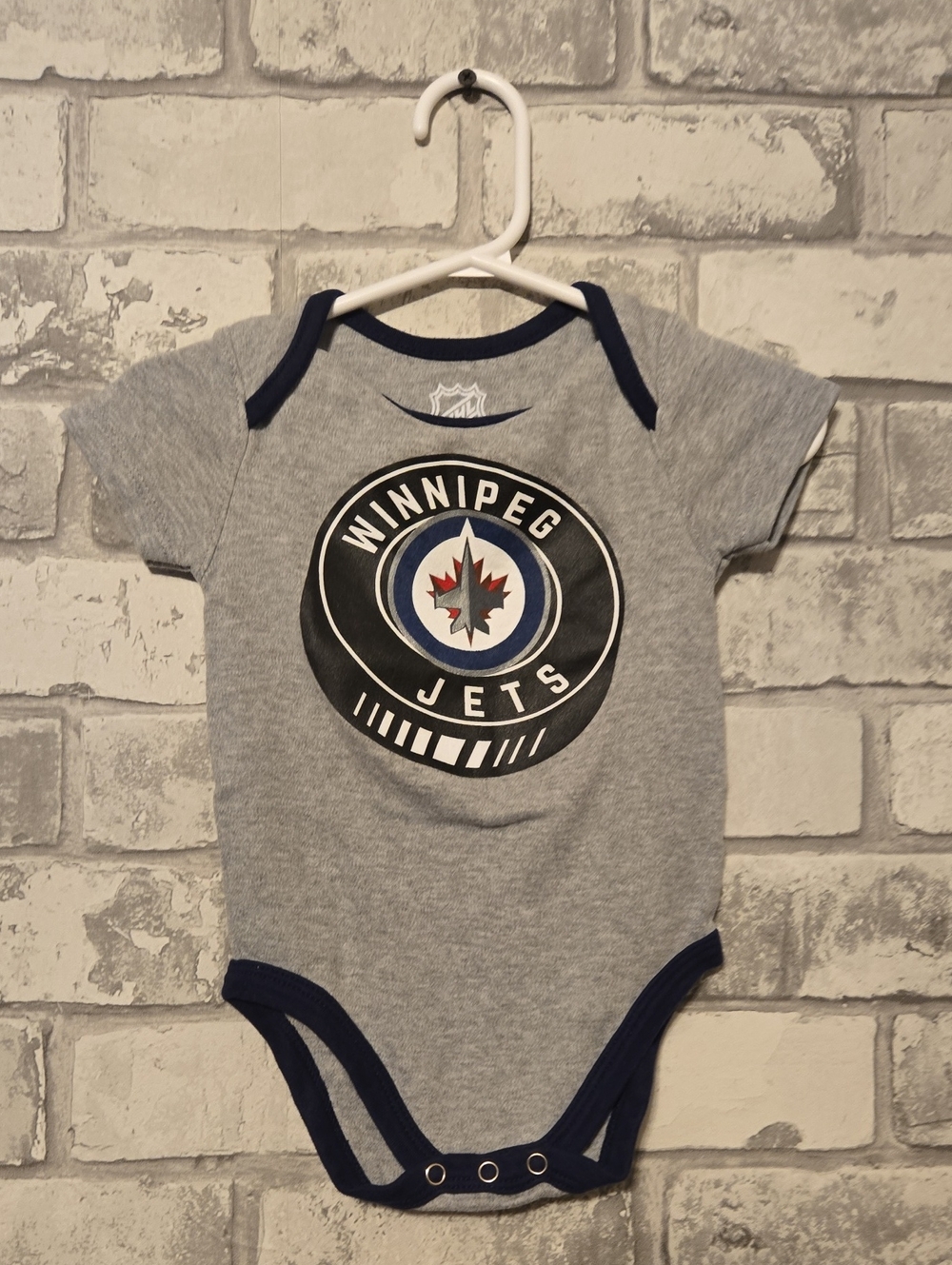 NHL Winnipeg Jets Grey and Navy Infant Bodysuit